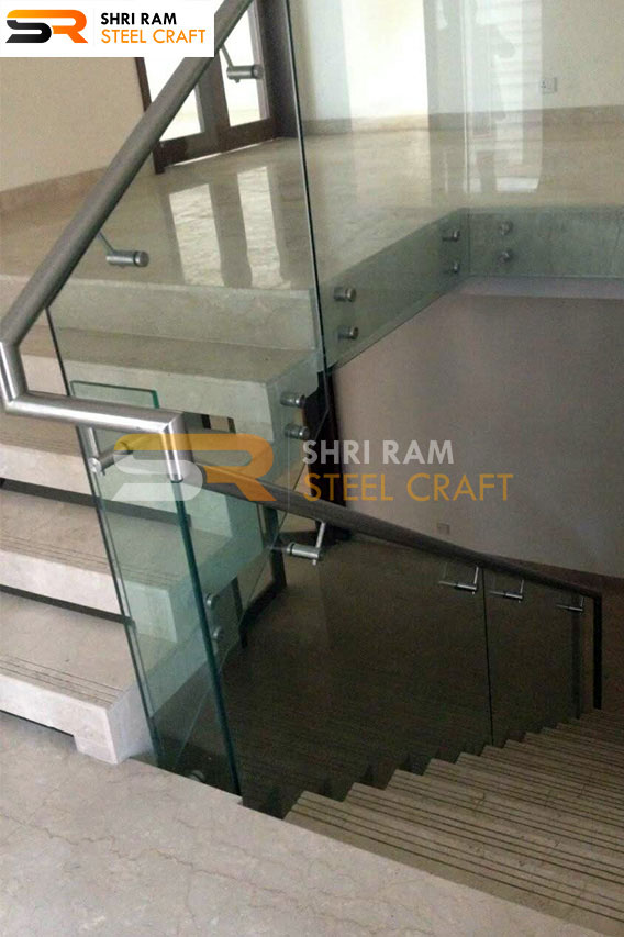 ss staircase railing glass