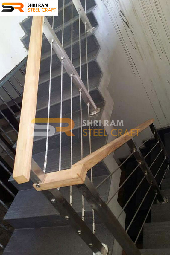 stainless steel glass staircase railing